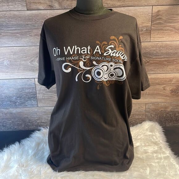 OH WHAT A SAVIOR Womens Tshirt Ernie Haas &Signature Sound Gospel Music Size L - Picture 2 of 7